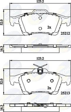 Comline CBP01629 - Тормозные колодки, дисковые, комплект autosila-amz.com