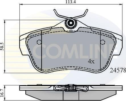 Comline CBP01622 - Тормозные колодки, дисковые, комплект autosila-amz.com