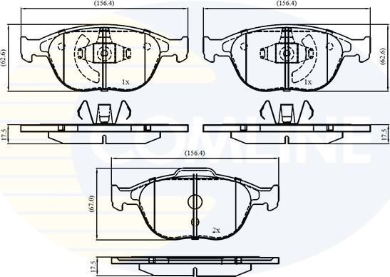 Comline CBP01150 - Тормозные колодки, дисковые, комплект autosila-amz.com