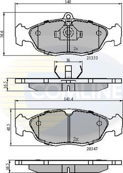 Comline CBP0134 - Тормозные колодки, дисковые, комплект autosila-amz.com