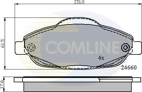 Comline CBP01765 - Тормозные колодки, дисковые, комплект autosila-amz.com