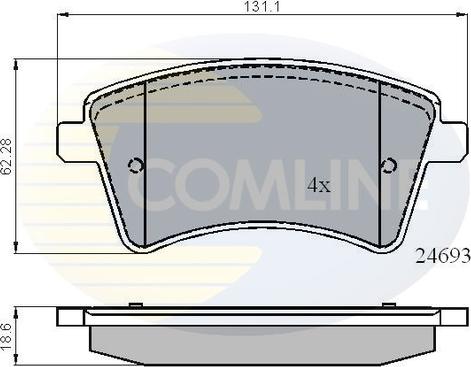 Comline CBP01707 - Тормозные колодки, дисковые, комплект autosila-amz.com