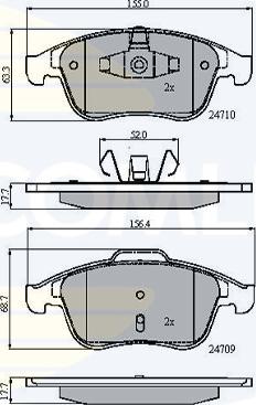 Comline CBP01725 - Тормозные колодки, дисковые, комплект autosila-amz.com