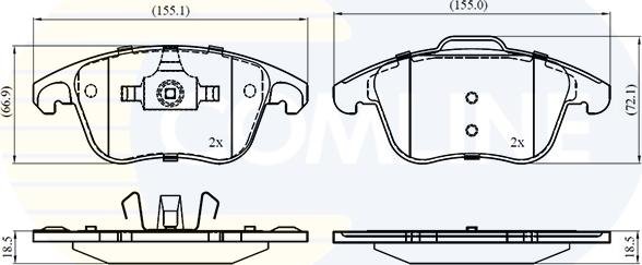 Comline CBP01720 - Тормозные колодки, дисковые, комплект autosila-amz.com