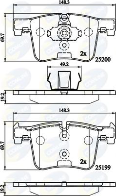 Comline CBP02149 - КОЛОДКИ ПЕР BMW F20/F21/F30/F31/F25 1.4-3.5/1.8-3.5D 11- autosila-amz.com