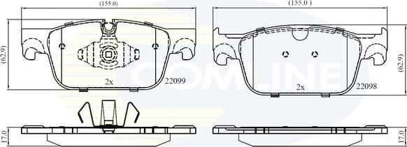 Comline CBP02374 - Тормозные колодки, дисковые, комплект autosila-amz.com