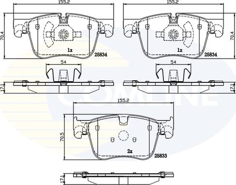 Comline CBP02250 - Тормозные колодки, дисковые, комплект autosila-amz.com