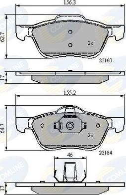 Comline CBP0739 - Тормозные колодки, дисковые, комплект autosila-amz.com