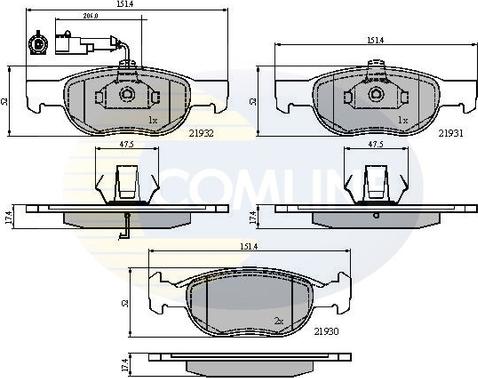 Comline CBP1479 - Тормозные колодки, дисковые, комплект autosila-amz.com