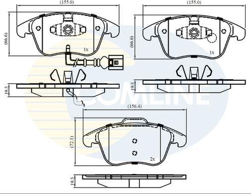 Comline CBP16022 - Тормозные колодки, дисковые, комплект autosila-amz.com