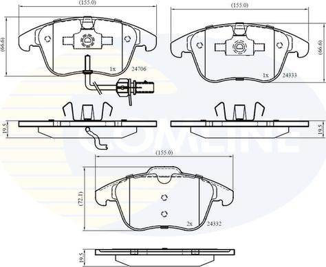 Comline CBP11591 - Тормозные колодки, дисковые, комплект autosila-amz.com