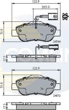 Comline CBP11600 - Тормозные колодки, дисковые, комплект autosila-amz.com