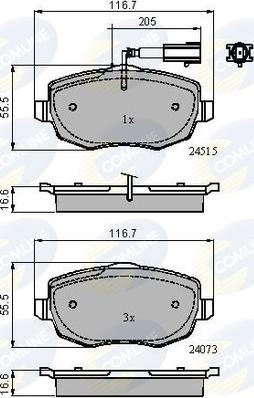 Comline CBP11601 - Тормозные колодки, дисковые, комплект autosila-amz.com