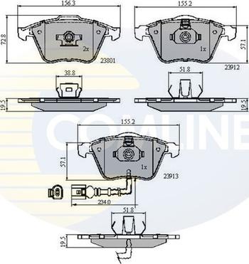 Comline CBP11628 - Тормозные колодки, дисковые, комплект autosila-amz.com