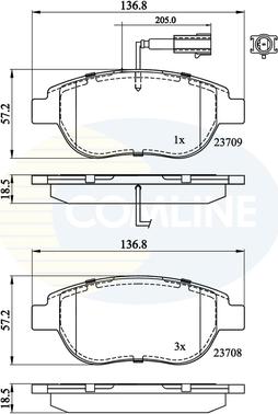 Comline CBP11038 - Тормозные колодки, дисковые, комплект autosila-amz.com