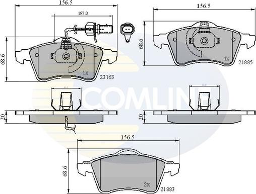 Comline CBP1852 - Тормозные колодки, дисковые, комплект autosila-amz.com