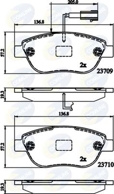 Comline CBP12140 - Тормозные колодки, дисковые, комплект autosila-amz.com