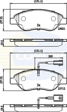 Comline CBP12213 - Тормозные колодки, дисковые, комплект autosila-amz.com