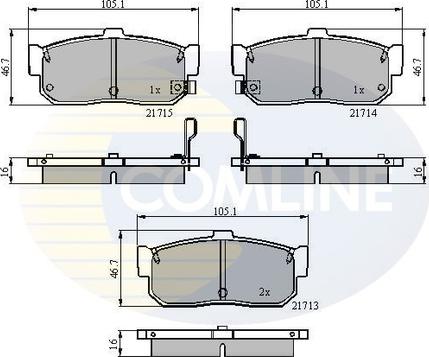 Comline CBP3955 - Тормозные колодки, дисковые, комплект autosila-amz.com