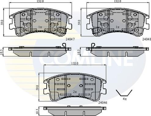 Comline CBP3950 - Тормозные колодки, дисковые, комплект autosila-amz.com