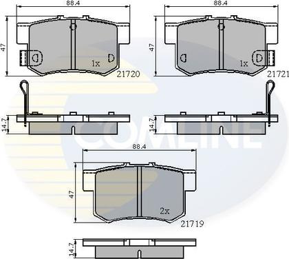 Comline CBP3445 - Тормозные колодки задние Honda Accord/CR-V/Civic/Insight/Legend/Prelude 01-/Rover 600 93-99 autosila-amz.com