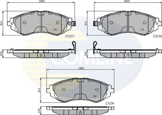 Comline CBP3435 - Тормозные колодки, дисковые, комплект autosila-amz.com