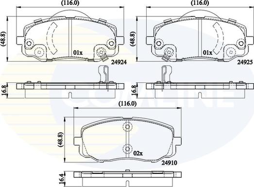 Comline CBP36008 - Тормозные колодки, дисковые, комплект autosila-amz.com