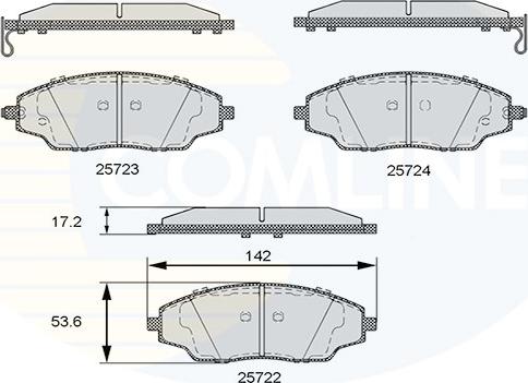 Comline CBP36083 - Тормозные колодки, дисковые, комплект autosila-amz.com