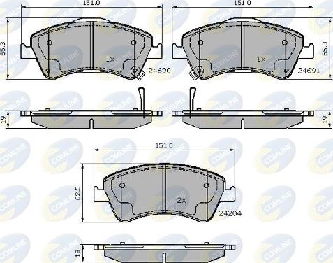 Comline CBP31588 - Тормозные колодки, дисковые, комплект autosila-amz.com