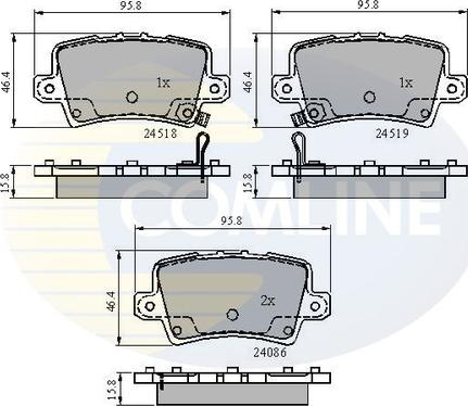 Comline CBP31587 - Тормозные колодки, дисковые, комплект autosila-amz.com