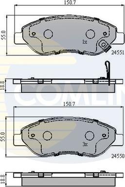 Comline CBP31638 - Тормозные колодки, дисковые, комплект autosila-amz.com