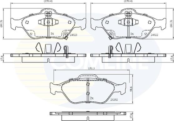 Comline CBP31637 - Тормозные колодки, дисковые, комплект autosila-amz.com