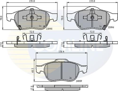 Comline CBP31249 - Тормозные колодки, дисковые, комплект autosila-amz.com