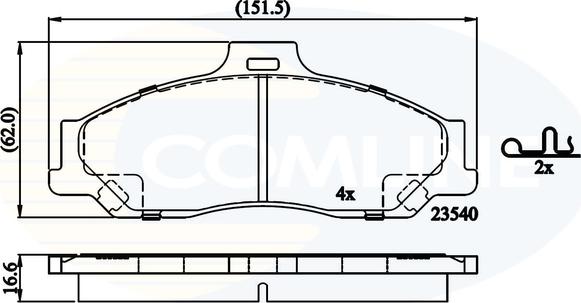 Comline CBP31245 - Тормозные колодки, дисковые, комплект autosila-amz.com