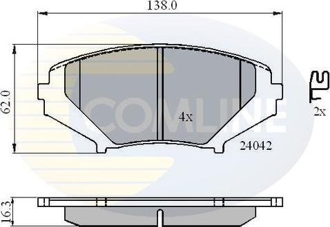 Comline CBP31246 - Тормозные колодки, дисковые, комплект autosila-amz.com