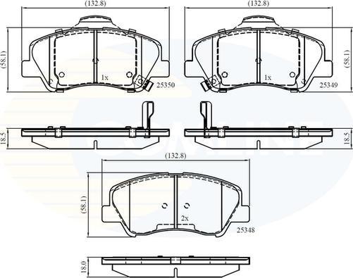 Comline CBP32040 - Тормозные колодки, дисковые, комплект autosila-amz.com