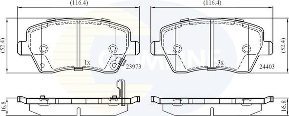 Comline CBP32008 - Тормозные колодки, дисковые, комплект autosila-amz.com