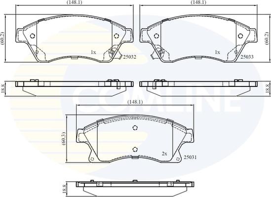 Comline CBP32038 - Тормозные колодки, дисковые, комплект autosila-amz.com