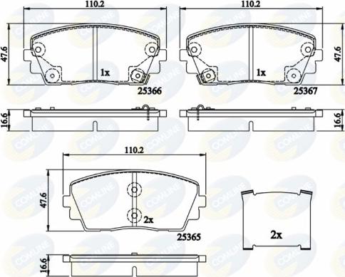 Comline CBP32159 - Тормозные колодки, дисковые, комплект autosila-amz.com