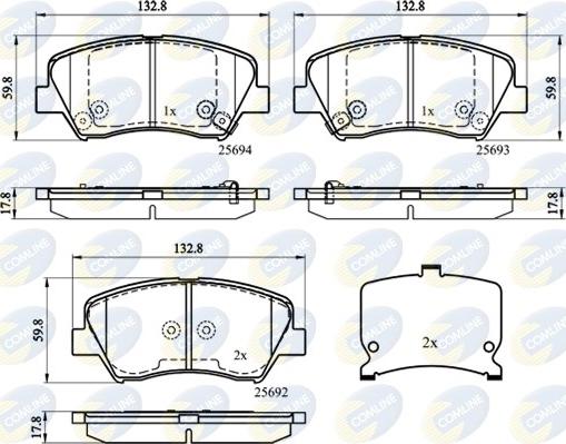 Comline CBP32152 - Тормозные колодки, дисковые, комплект autosila-amz.com