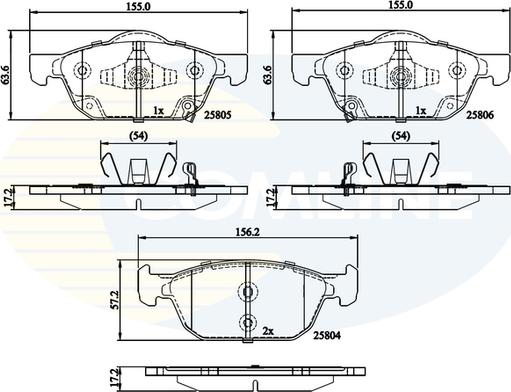 Comline CBP32284 - Тормозные колодки, дисковые, комплект autosila-amz.com