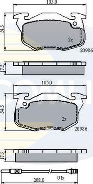 Comline CBP21615 - Тормозные колодки, дисковые, комплект autosila-amz.com