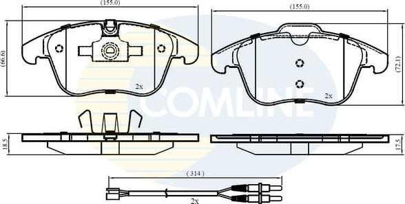 Comline CBP22002 - Тормозные колодки, дисковые, комплект autosila-amz.com