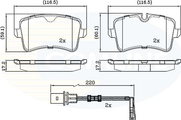 Comline CBP22121 - Тормозные колодки, дисковые, комплект autosila-amz.com