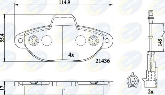 Comline CBP22200 - Тормозные колодки, дисковые, комплект autosila-amz.com