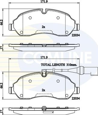 Comline CBP22214 - Тормозные колодки, дисковые, комплект autosila-amz.com