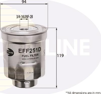 Comline EFF251D - Топливный фильтр autosila-amz.com