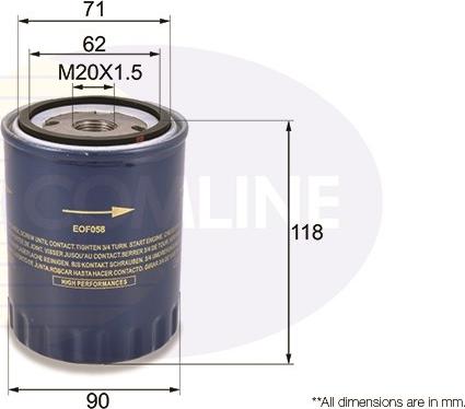 Comline EOF058 - Масляный фильтр autosila-amz.com