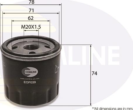 Comline EOF039 - Масляный фильтр autosila-amz.com