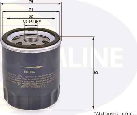 Comline EOF076 - Масляный фильтр autosila-amz.com